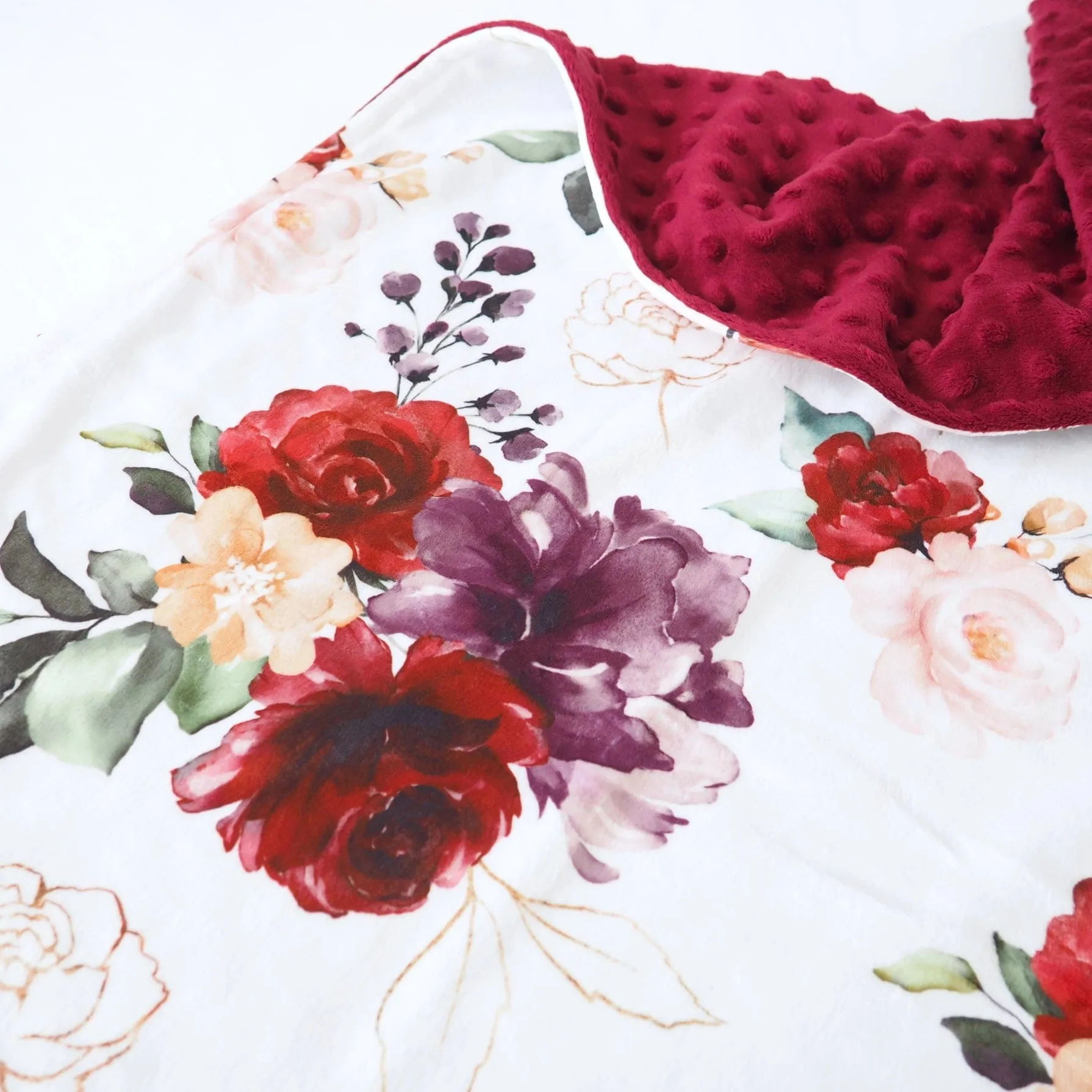 Baby & Toddler Minky Blanket - Red Floral