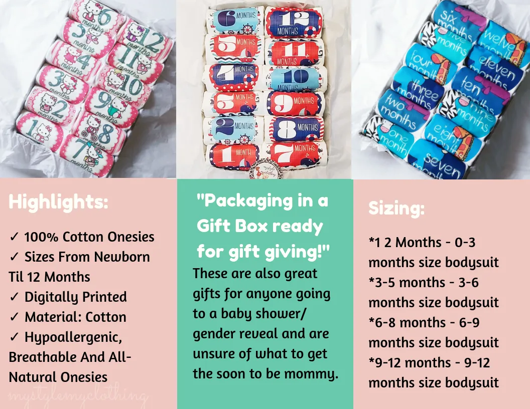 Baby Custom Monthly Onesies - Floral Garland